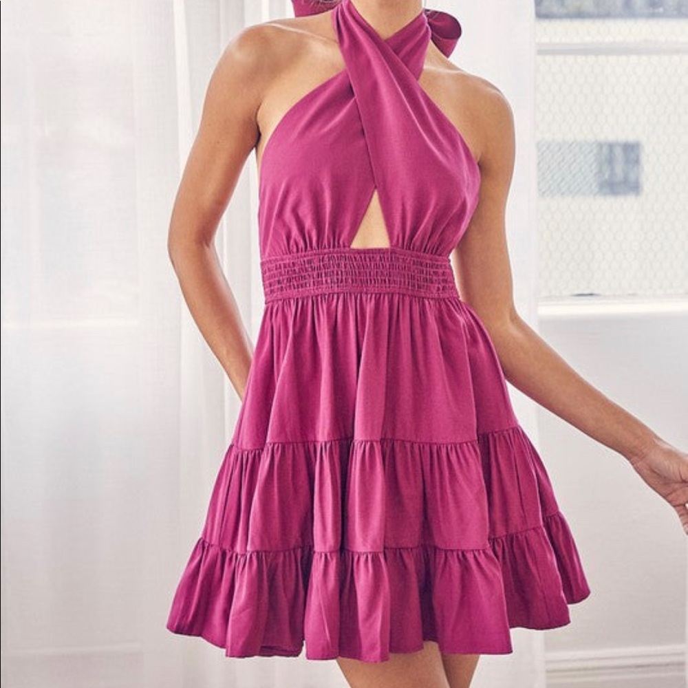 Plum Open Back Dress